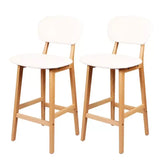 Set van twee BukkitBow barkrukken met kunstleer en massief hout, modern design, zithoogte 65 cm, comfortabele en stijlvolle zitplaatsen.