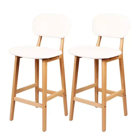 BukkitBow set van 2 moderne barkrukken met kunstleer en massief hout, comfortabele zithoogte van 65 cm.