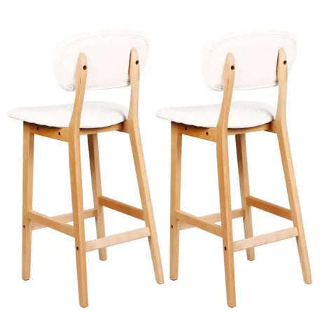 Set van 2 BukkitBow barkrukken met kunstleer en massief hout, modern en comfortabel design, zithoogte 65 cm.