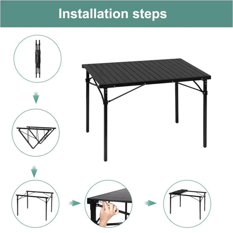 BukkitBow draagbare campingtafel met opvouwbaar ontwerp, 60kg draagvermogen, lichtgewicht van 5,2kg, inclusief draagtas.