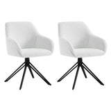 Twee draaibare BukkitBow corduroy eetkamerstoelen met armleuningen, set van 2, in elegante design en comfortabele zit.