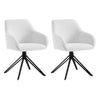 Twee draaibare BukkitBow corduroy eetkamerstoelen met armleuningen, set van 2, in elegante design en comfortabele zit.