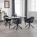 Set van 2 BukkitBow draaibare eetkamerstoelen met armleuningen, modern design en comfortabele zit.