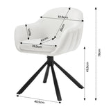Set van 2 BukkitBow draaibare eetkamerstoelen met armleuningen, modern design en comfortabele zitting.