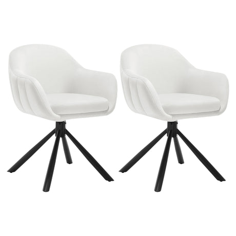 Set van 2 BukkitBow draaibare eetkamerstoelen met armleuningen, modern ontwerp en comfortabele zit, geschikt voor eetkamer.