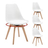 Set van 4 draaibare eetkamerstoelen van massief hout van BukkitBow, modern design en comfort.