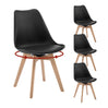 Set van 4 draaibare eetkamerstoelen van massief hout van BukkitBow, stijlvolle en comfortabele eetkamerstoelset.