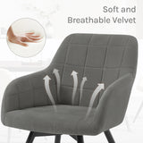 Draaibare velvet eetkamerstoel van BukkitBow met armleuning en metalen onderstel, comfortabel en stijlvol voor de eethoek