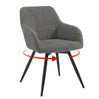 Velvet draaibare eetkamerstoel van BukkitBow met armleuningen en metalen onderstel, elegante en comfortabele zitplaats.