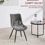 Set van 2 BukkitBow draaibare velvet eetkamerstoelen met 360 graden rotatie, elegant en comfortabel voor de eetkamer.