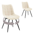 Set van 2 BukkitBow draaibare velvet eetkamerstoelen met 360 graden draaibaarheid, elegante en comfortabele stoelen voor de eetkamer.