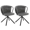 Set van 2 BukkitBow draaibare velvet eetkamerstoelen met armleuningen, elegante en comfortabele design voor de eettafel