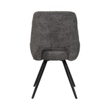 Chaise de salle à manger/cuisine BukkitBow – Convient également comme chaise de maquillage – Tissu chenille et piètement en métal