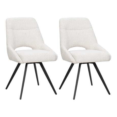 BukkitBow eetkamerstoel met chenille stof en metalen onderstel, geschikt als make-up stoel, comfortabel en modern ontworpen.