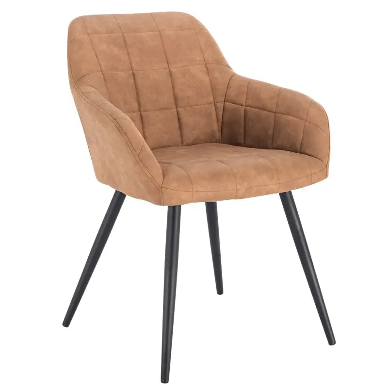 BukkitBow eetkamerstoel met leren, stoffen en linnen bekleding, ergonomisch ontwerp, stevige constructie en zithoogte van 47 cm.