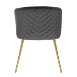 BukkitBow eetkamerstoel met fluweelzitting, stalen frame, comfortabele vulling en vloerbeschermers, 47,5 cm hoog.