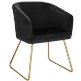 BukkitBow eetkamerstoel met fluwelen zitting, stalen frame, comfortabele vulling en vloerbeschermers, 47,5 cm hoog.