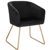 BukkitBow eetkamerstoel met fluwelen zitting, stalen frame, comfortabele vulling en vloerbeschermers, 47,5 cm hoog.