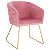 BukkitBow eetkamerstoel met fluweelzitting, stalen frame, comfortabele vulling en vloerbeschermers, hoogte 47,5 cm.
