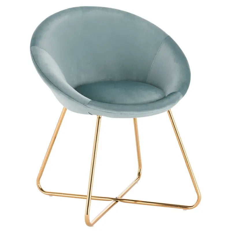BukkitBow eetkamerstoel met fluwelen bekleding, metalen poten en ergonomische vorm, zithoogte 44 cm, elegante zithoek.