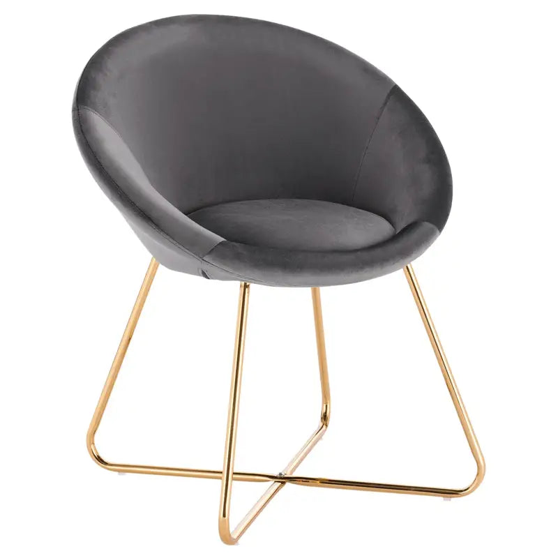 BukkitBow eetkamerstoel met fluwelen bekleding, metalen poten en ergonomische vorm, zithoogte 44 cm, comfortabele eetkamerstoel.