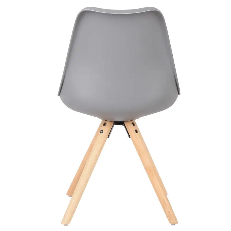 BukkitBow eetkamerstoel met PU of linnen zitting, massief houten poten en zithoogte van 46 cm, stijlvolle en comfortabele eetkamerstoel