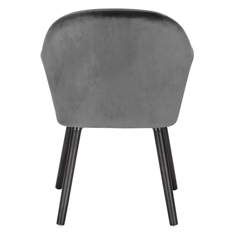 BukkitBow eetkamerstoel van linnen of fluweel met massief houten poten, ergonomisch design en zithoogte van 45 cm.