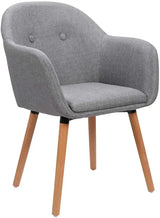 BukkitBow eetkamerstoel van linnen of fluweel met massief houten poten, ergonomisch ontwerp, zithoogte 45 cm.