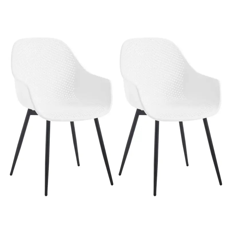 Set van 2 moderne BukkitBow eetkamerstoelen met holle rug en metalen poten, comfortabele keukenstoel voor eetkamer of keuken