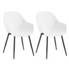 Set van 2 moderne BukkitBow eetkamerstoelen met holle rug en metalen poten, comfortabele keukenstoel voor eetkamer of keuken