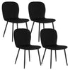 Set van 4 BukkitBow eetkamerstoelen met fluwelen zitting en metalen poten, ergonomische keukenstoelen voor comfortabele eettafel