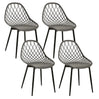 Set van 4 BukkitBow eetkamerstoelen met holle rugleuning, Scandinavisch design en metalen poten, geschikt voor keuken en eetkamer