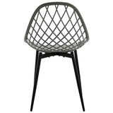 Set van 4 BukkitBow eetkamerstoelen met holle rugleuning, Scandinavisch design en metalen poten, geschikt voor de keuken of eetkamer.