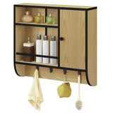 BukkitBow eiken badkamermeubel met wandkast en verstelbare planken, industrieel ontwerp, 58x52x15 cm, max 7 kg per lade.