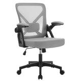 BukkitBow ergonomische bureaustoel met ademende rugleuning en wegklapbare armleuningen, hoogte verstelbaar 46,5-56 cm.