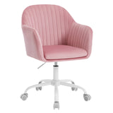 BukkitBow ergonomische bureaustoel met fluwelen bekleding en hoogteverstelbare functies, comfortabele stoel voor kantoorgebruik