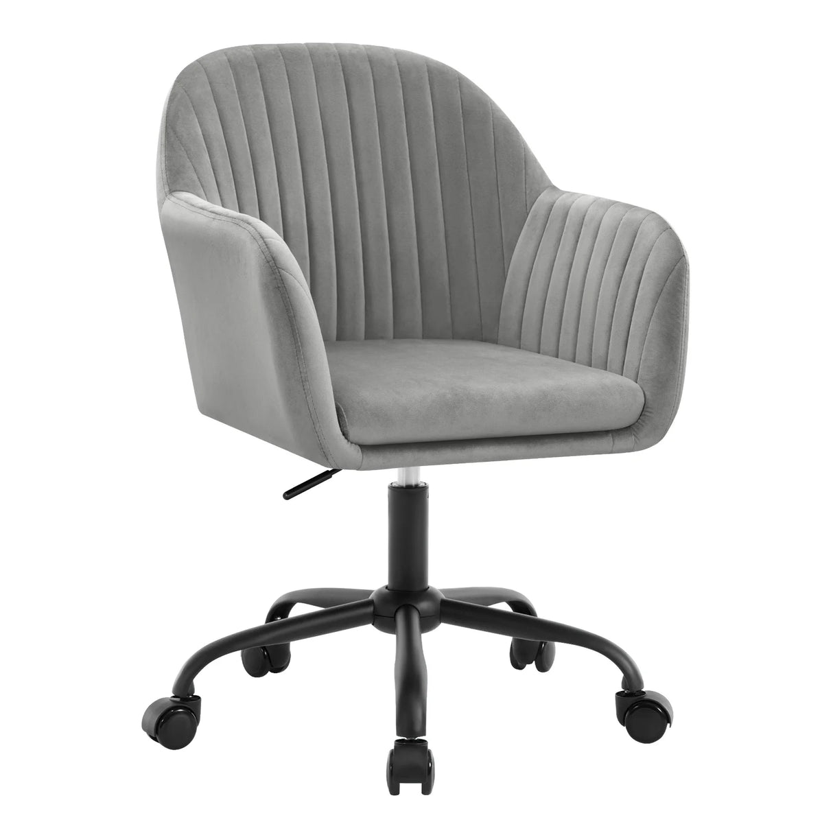 Ergonomische BukkitBow bureaustoel van fluweel met hoogteverstelling en comfortabele zit.