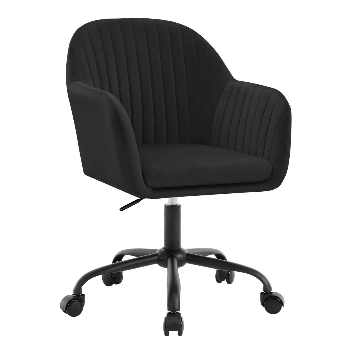 BukkitBow ergonomische bureaustoel met fluwelen bekleding, hoogteverstelbaar en comfortabel voor kantoorgebruik.