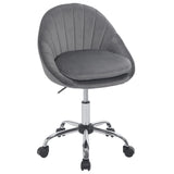BukkitBow ergonomische bureaustoel en kaptafelstoel met wielen, zwarte bekleding, verstelbare rugleuning en armleuningen.
