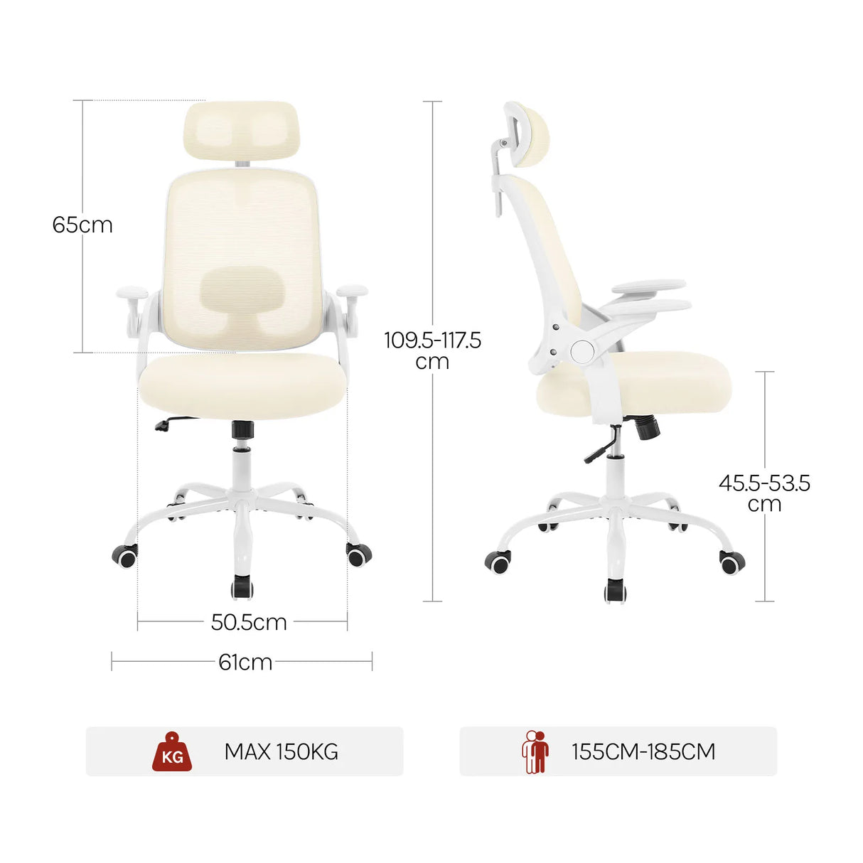 BukkitBow ergonomische bureaustoel met mesh rug, verstelbare lendensteun en zittijdondersteuning, ideaal voor comfortabel werken.