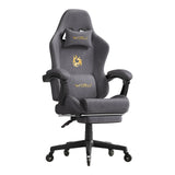 BukkitBow ergonomische gamestoel in microvezel met voetsteun, geschikt als bureaustoel en gamingstoel, zwart en comfortabel.