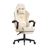 BukkitBow ergonomische gamestoel met microvezel bekleding, verstelbare voetsteun en rugleuning, geschikt voor gaming en bureaugebruik