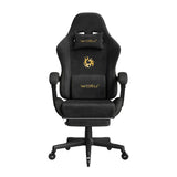 BukkitBow ergonomische gamestoel van microvezel met voetsteun, stevige gamingstoel voor comfortabel zitten.