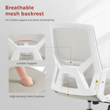 BukkitBow ergonomische gamestoel met mesh stof, inklapbaar ontwerp, bureaustoel voor comfortabel gamen en werken