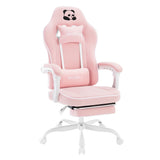 Ergonomische BukkitBow gamestoel met brede zitting en voetensteun, ideaal voor comfortabel gamen en lange zitperiodes.