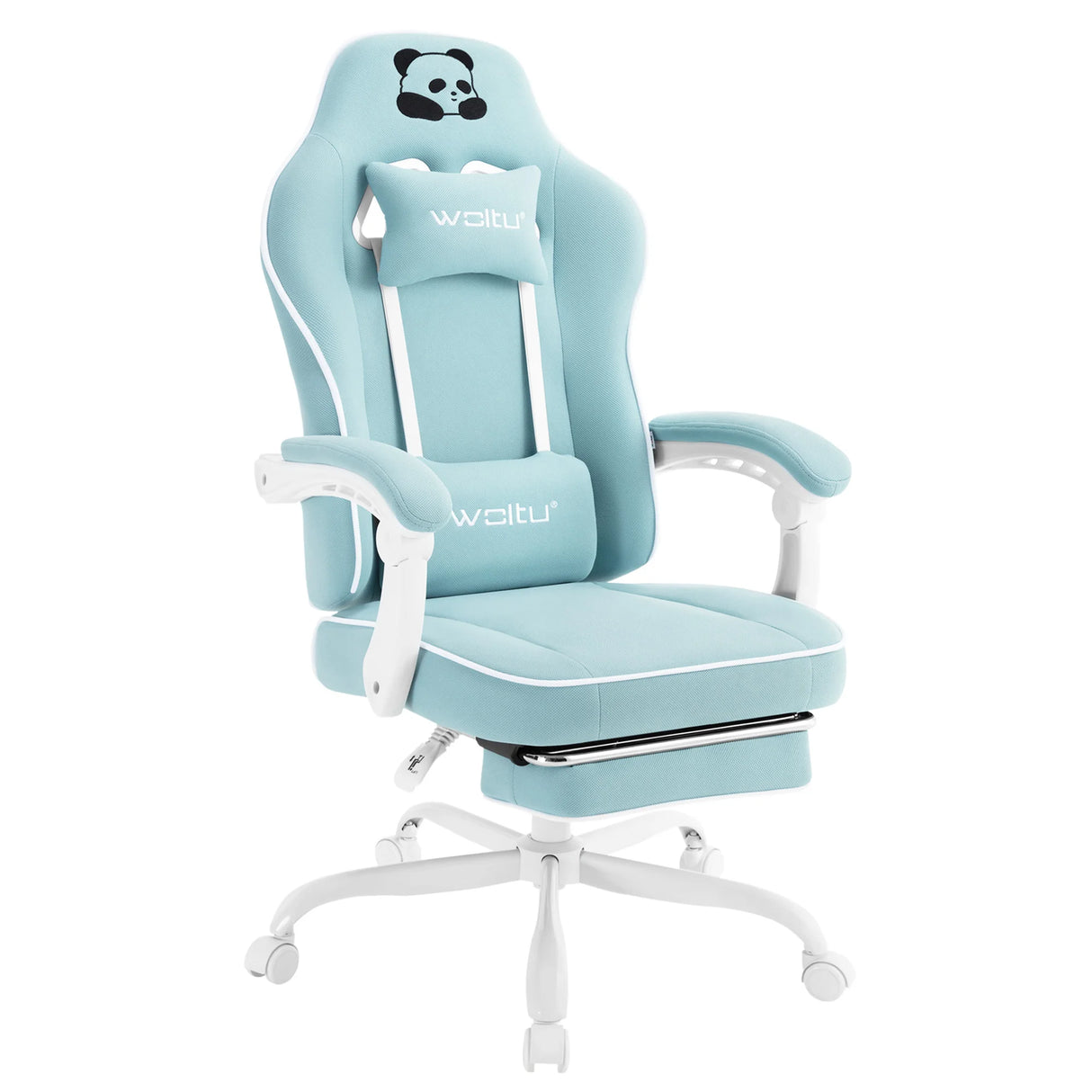BukkitBow ergonomische gamestoel met brede zitting en voetensteun, comfortabele zwarte gaming stoel voor langdurig gebruik