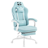 BukkitBow ergonomische gamestoel met brede zitting en voetensteun, comfortabele zwarte gaming stoel voor langdurig gebruik