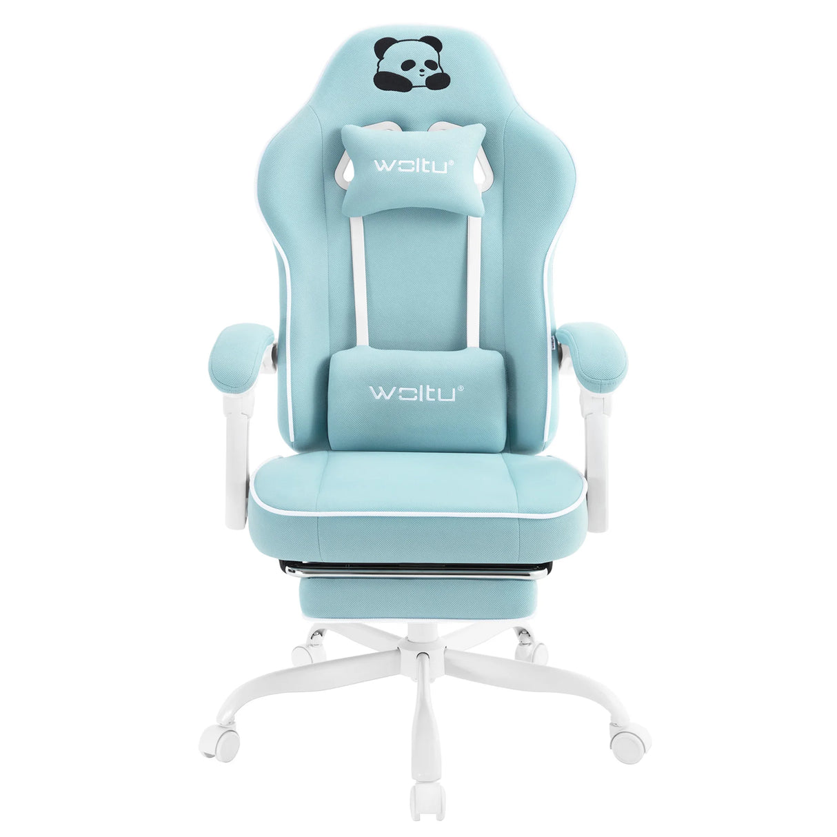BukkitBow ergonomische gamestoel met brede zitting en voetensteun, zwart ontwerp voor comfortabel gamen en werken