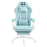 BukkitBow ergonomische gamestoel met brede zitting en voetensteun, zwart ontwerp voor comfortabel gamen en werken
