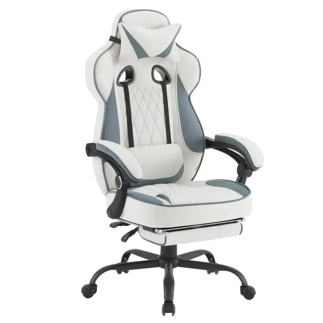 BukkitBow ergonomische gaming- en bureaustoel met kunstleder of mesh, metalen onderstel en in hoogte verstelbaar van 48-55,5 cm